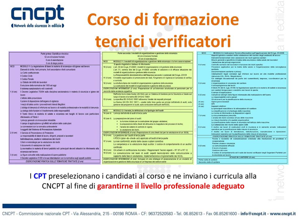 inviano i curricula alla CNCPT al fine di