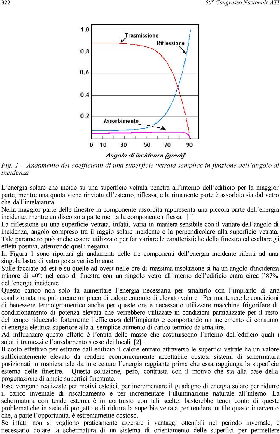 maggior parte, mentre una quota viene rinviata all esterno, riflessa, e la rimanente parte è assorbita sia dal vetro che dall intelaiatura.