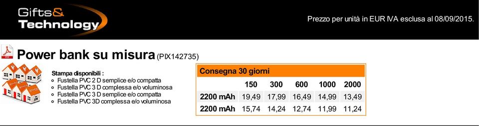 compatta Fustella PVC 3D complessa e/o voluminosa 150 300 600 1000 2000