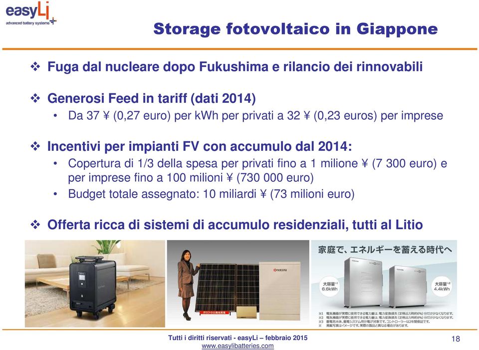 dal 2014: Copertura di 1/3 della spesa per privati fino a 1 milione (7 300 euro) e per imprese fino a 100 milioni (730