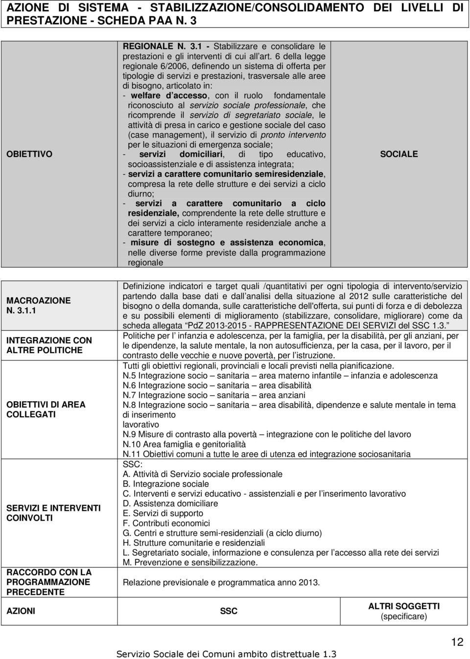 riconosciuto al servizio sociale professionale, che ricomprende il servizio di segretariato sociale, le attività di presa in carico e gestione sociale del caso (case management), il servizio di