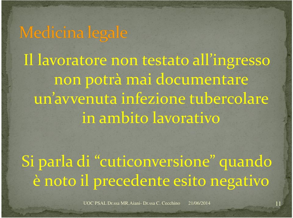 tubercolare in ambito lavorativo Si parla di