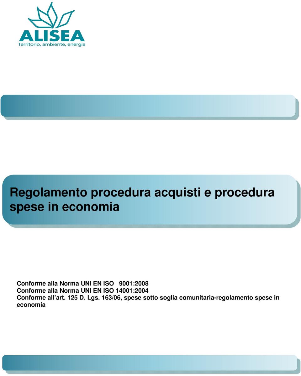 UNI EN ISO 14001:2004 Conforme all art. 125 D. Lgs.
