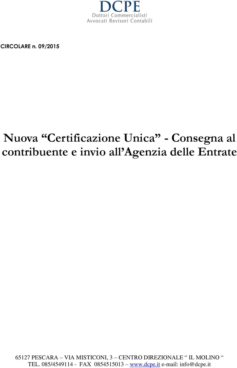 Certificazione Unica -