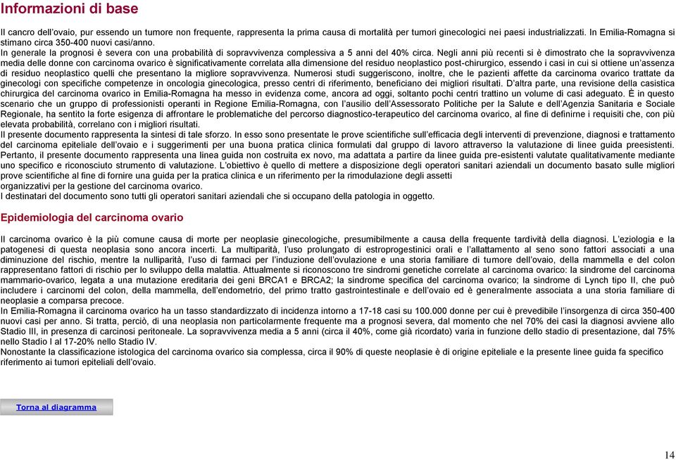 Negli anni più recenti si è dimostrato che la sopravvivenza media delle donne con carcinoma ovarico è significativamente correlata alla dimensione del residuo neoplastico post-chirurgico, essendo i