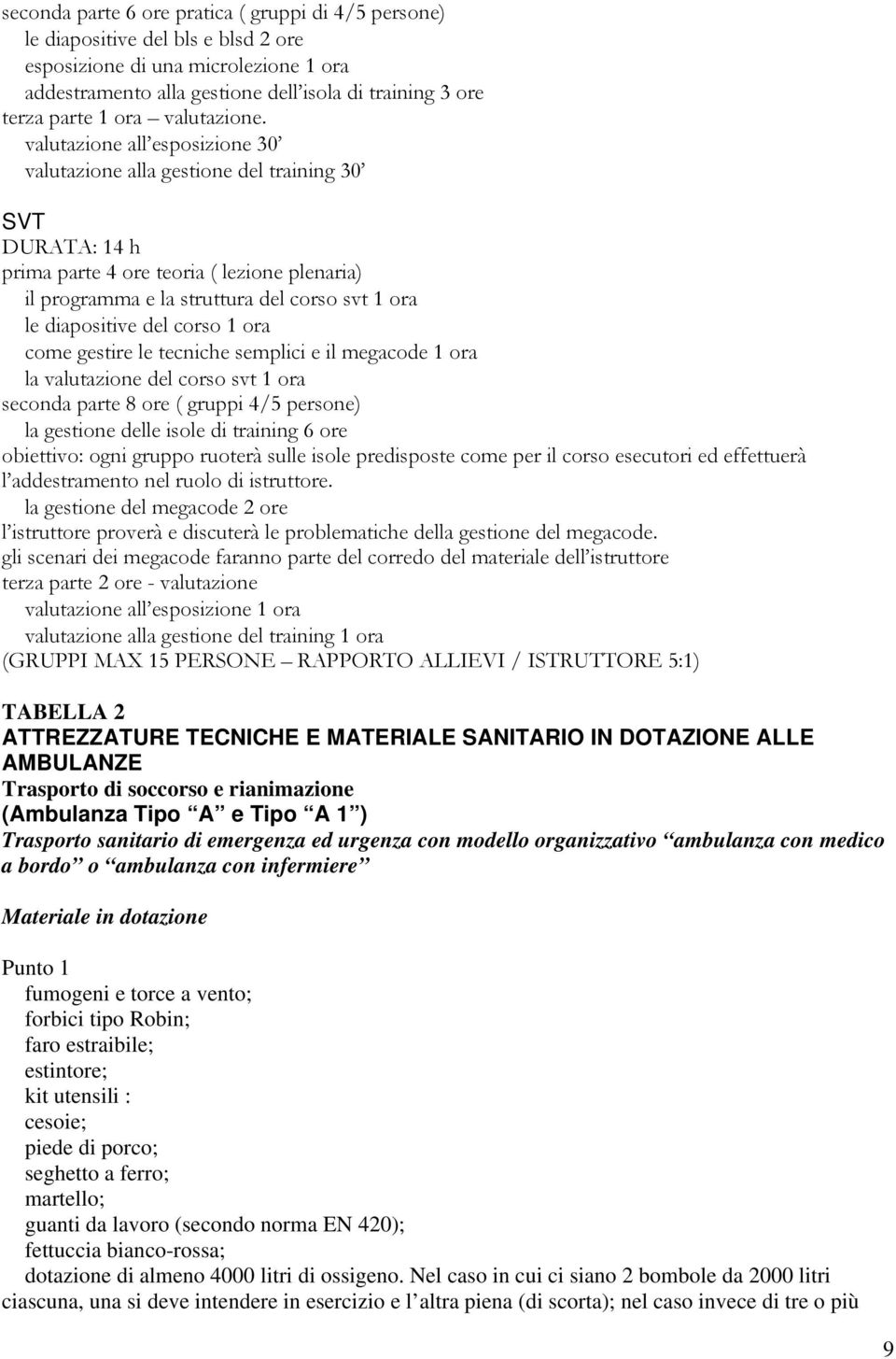 valutazione all esposizione 30 valutazione alla gestione del training 30 SVT DURATA: 14 h prima parte 4 ore teoria ( lezione plenaria) il programma e la struttura del corso svt 1 ora le diapositive