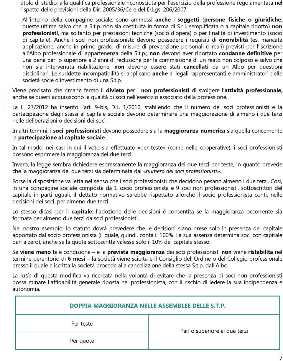 Anche i soci non professionisti: devono possedere i requisiti di onorabilità (es.