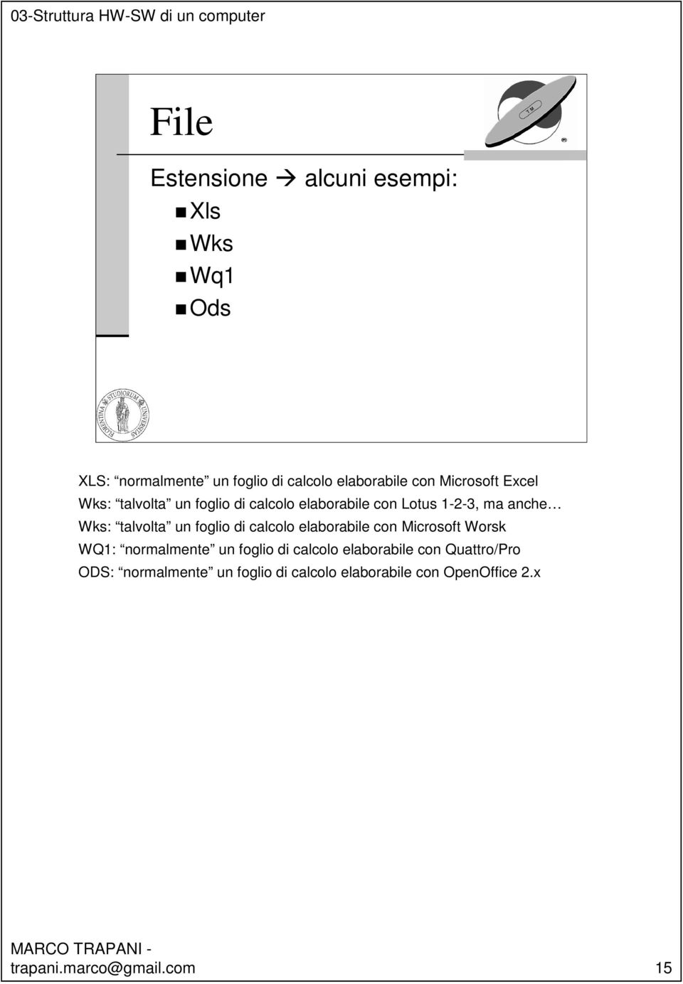 un foglio di calcolo elaborabile con Microsoft Worsk WQ1: normalmente un foglio di calcolo elaborabile