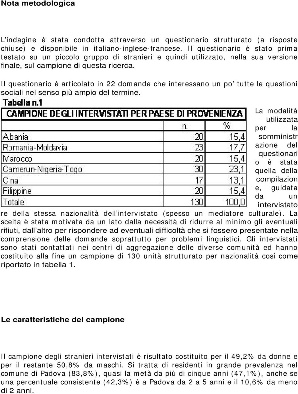 I l questionario è articolato in 22 dom ande che interessano un po tutte le questioni sociali nel senso più ampio del termine.