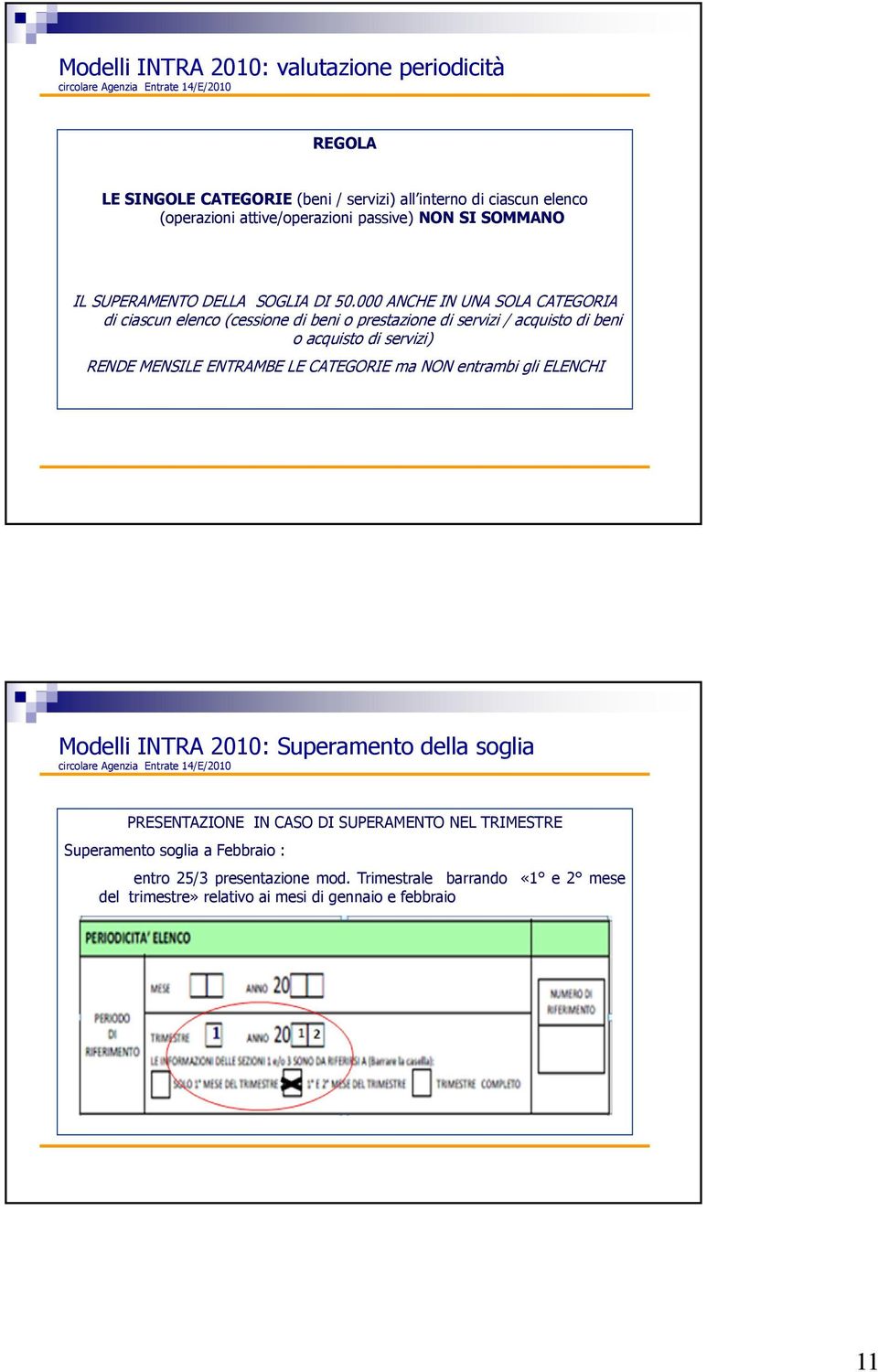 000 ANCHE IN UNA SOLA CATEGORIA di ciascun elenco (cessione di beni o prestazione di servizi / acquisto di beni o acquisto di servizi) RENDE MENSILE ENTRAMBE LE CATEGORIE ma NON