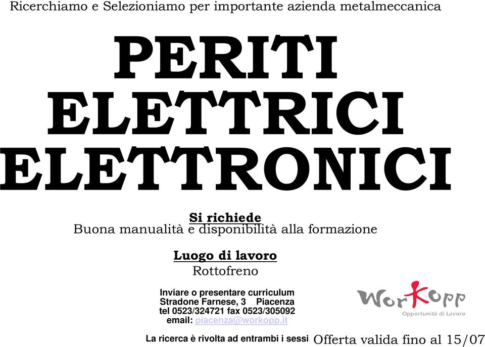 PERITI ELETTRICI ELETTRONICI Buona