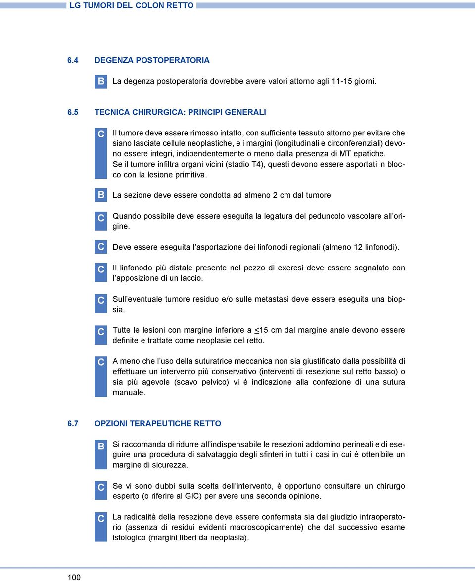 5 TENI HIRURGI: PRINIPI GENERLI Il tumore deve essere rimosso intatto, con sufficiente tessuto attorno per evitare che siano lasciate cellule neoplastiche, e i margini (longitudinali e