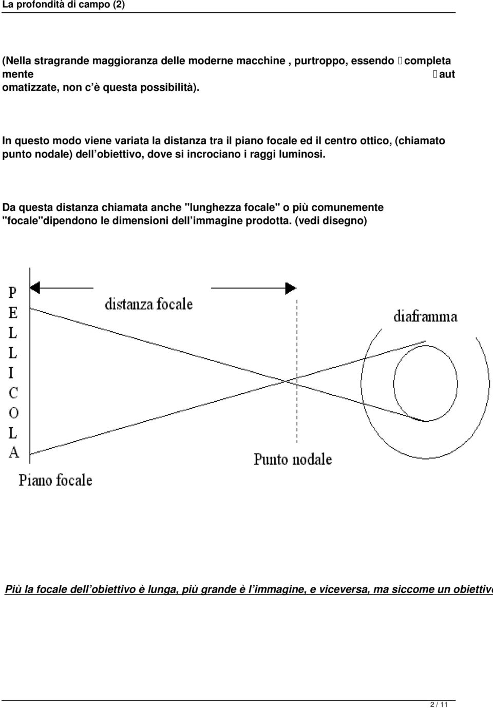 incrociano i raggi luminosi.