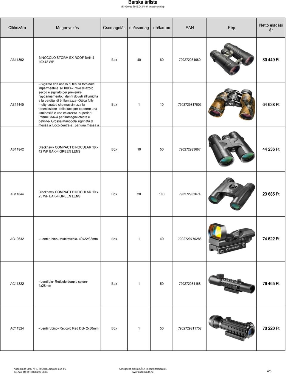 Prismi BAK-4 per immagini chiare e definite- Grossa manopola zigrinata di messa a fuoco centrale per una messa a Box 1 10 7902729817002 64 638 Ft AB11842 42 WP BAK-4 GREEN LENS Box 10 50 790272983667