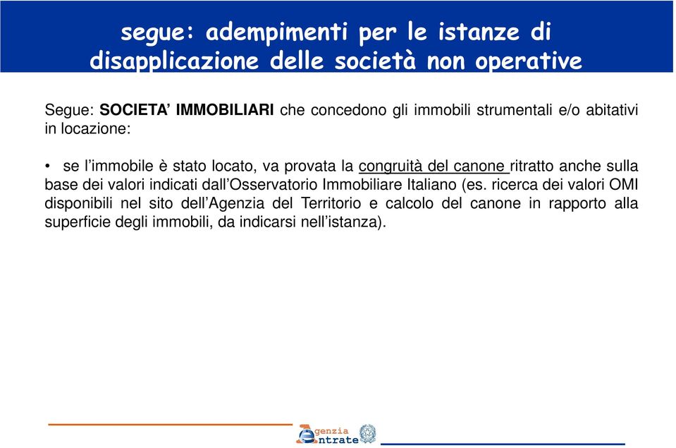 indicati dall Osservatorio Immobiliare Italiano (es.