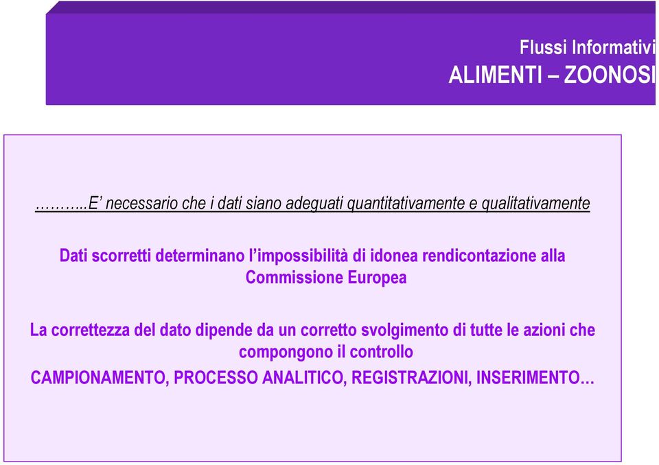 determinano l impossibilità di idonea rendicontazione alla Commissione Europea La correttezza