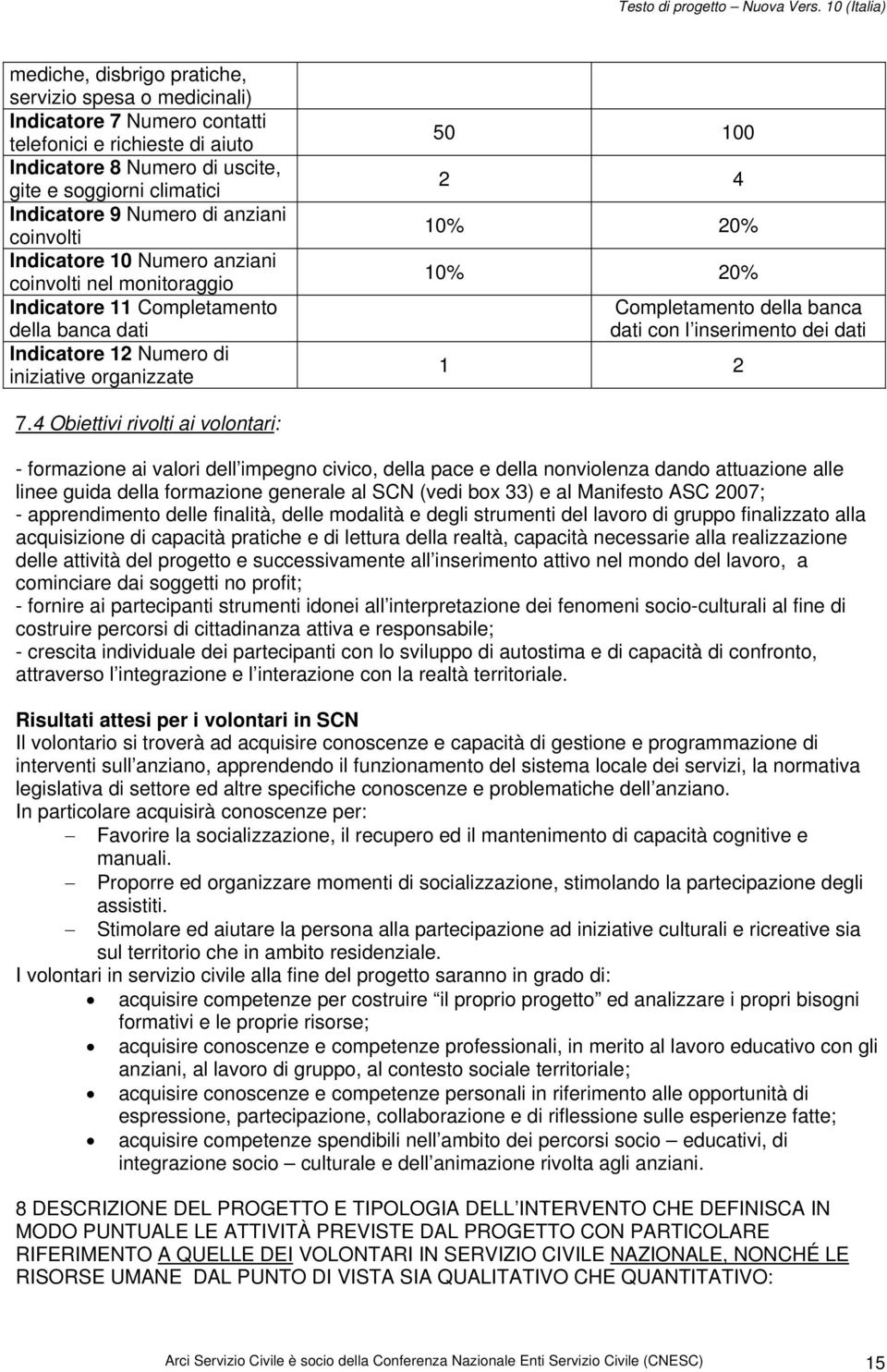 Completamento della banca dati con l inserimento dei dati 1 2 7.