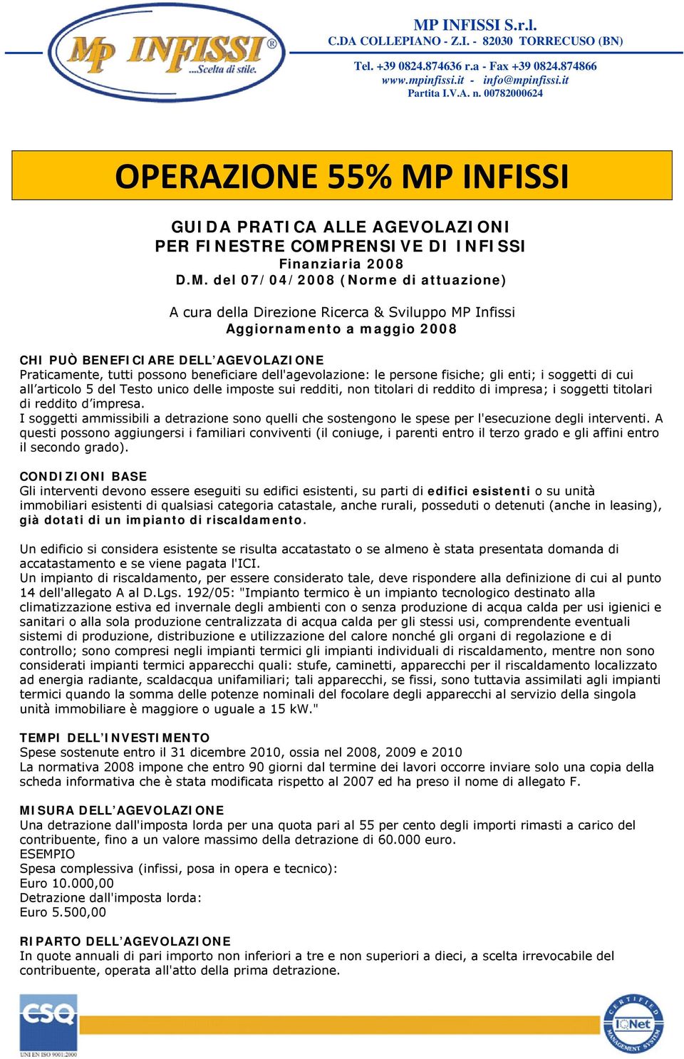 INFISSI GUIDA PRATICA ALLE AGEVOLAZIONI PER FINESTRE COMP