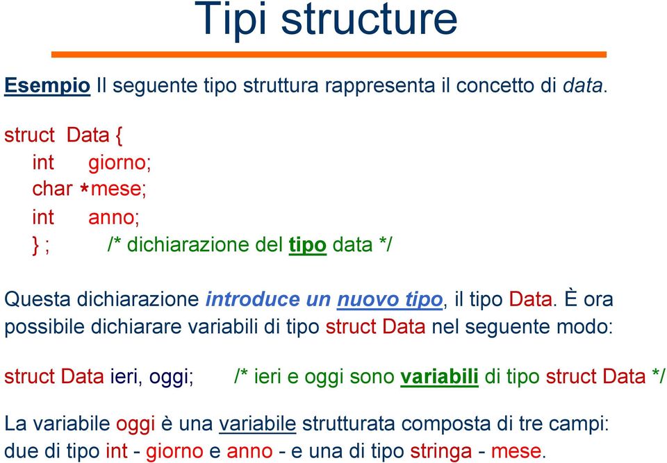 tipo, il tipo Data.