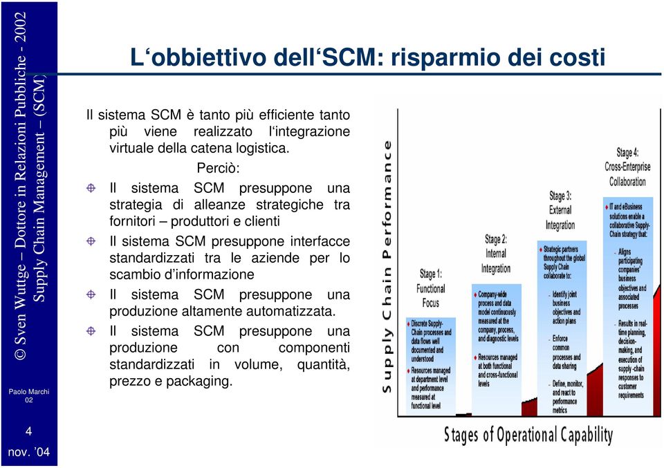 Perciò: Il sistema SCM presuppone una strategia di alleanze strategiche tra fornitori produttori e clienti Il sistema SCM presuppone