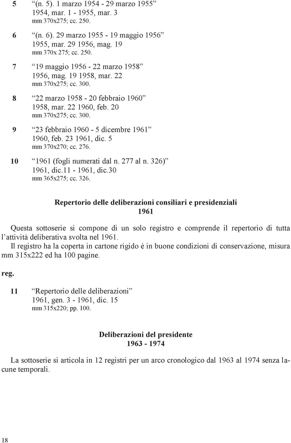 276. 10 1961 (fogli numerati dal n. 277 al n. 326)