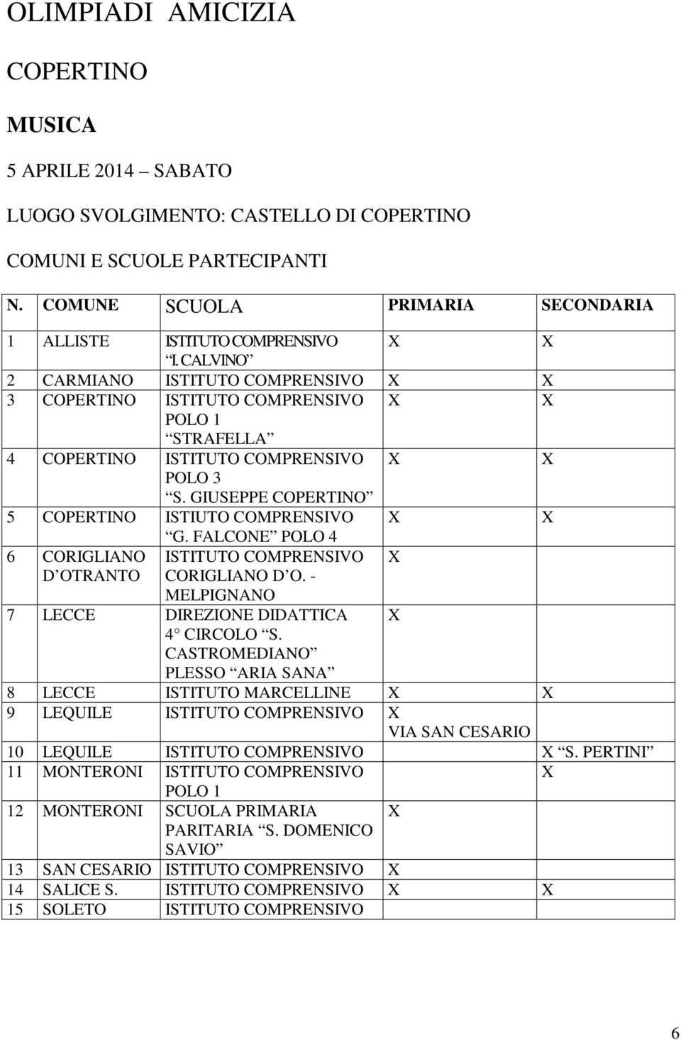 FALCONE POLO 4 6 CORIGLIANO ISTITUTO D OTRANTO CORIGLIANO D O. - 7 DIREZIONE DIDATTICA 4 CIRCOLO S.