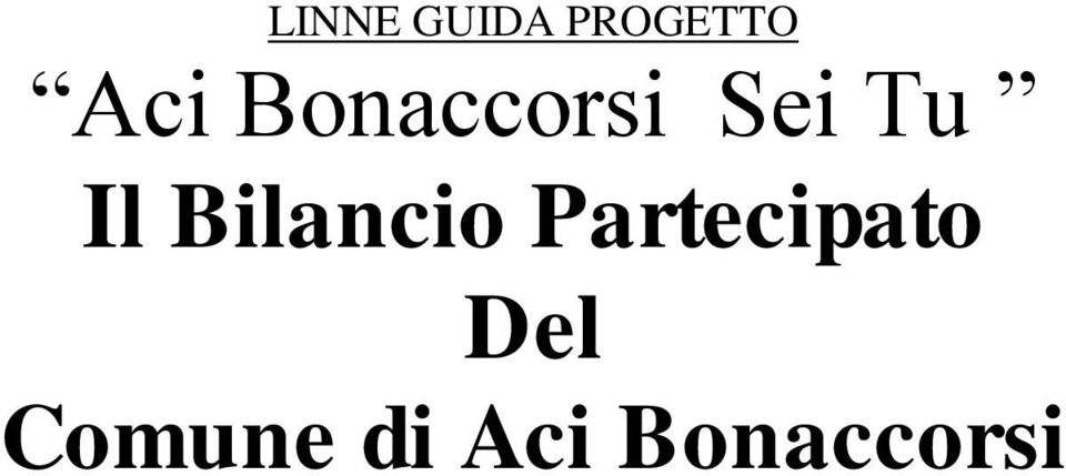 Il Bilancio Partecipato