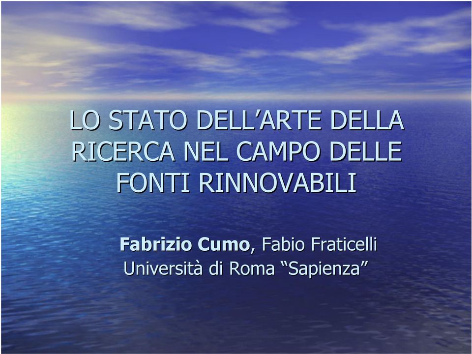 RINNOVABILI Fabrizio Cumo,