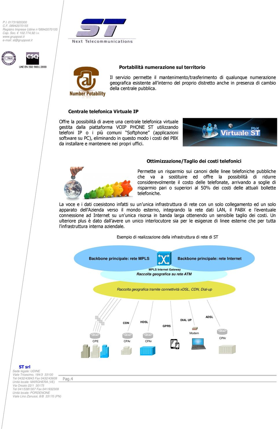 Centrale telefonica Virtuale IP Offre la possibilità di avere una centrale telefonica virtuale gestita dalla piattaforma VOIP PHONE ST utilizzando telefoni IP o i più comuni Softphone (applicazioni