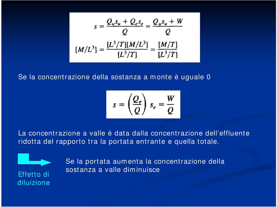 ridotta del rapporto tra la portata entrante e quella totale.