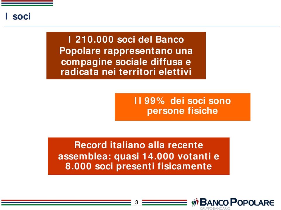 sociale diffusa e radicata nei territori elettivi Il 99% dei