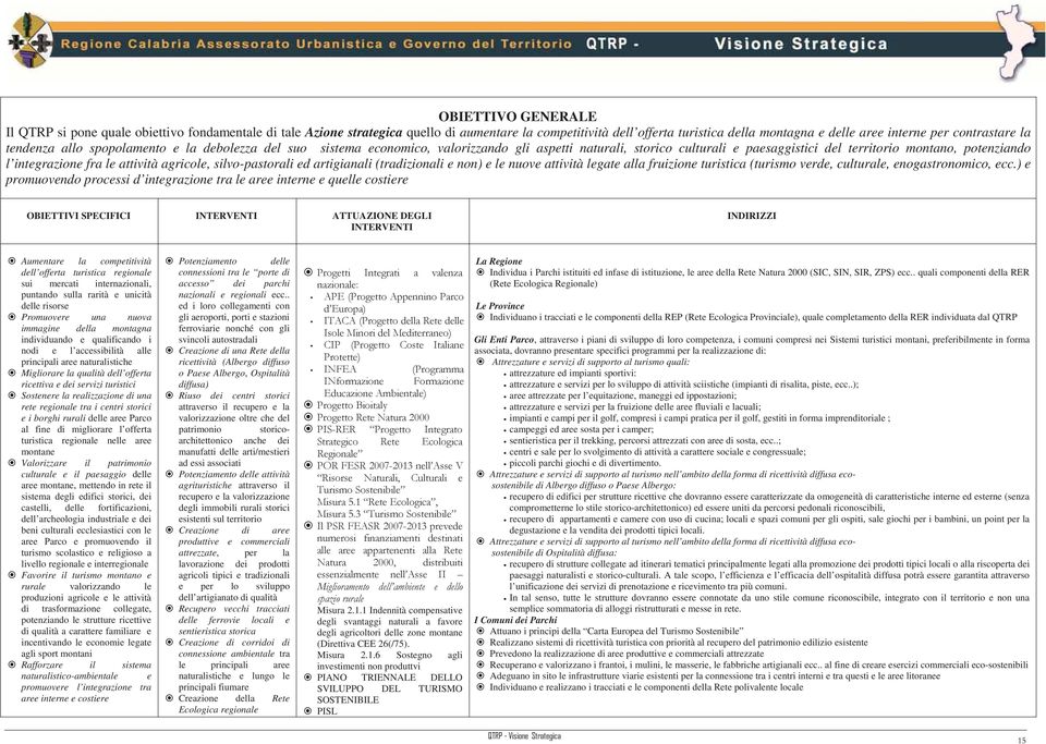 integrazione fra le attività agricole, silvo-pastorali ed artigianali (tradizionali e non) e le nuove attività legate alla fruizione turistica (turismo verde, culturale, enogastronomico, ecc.