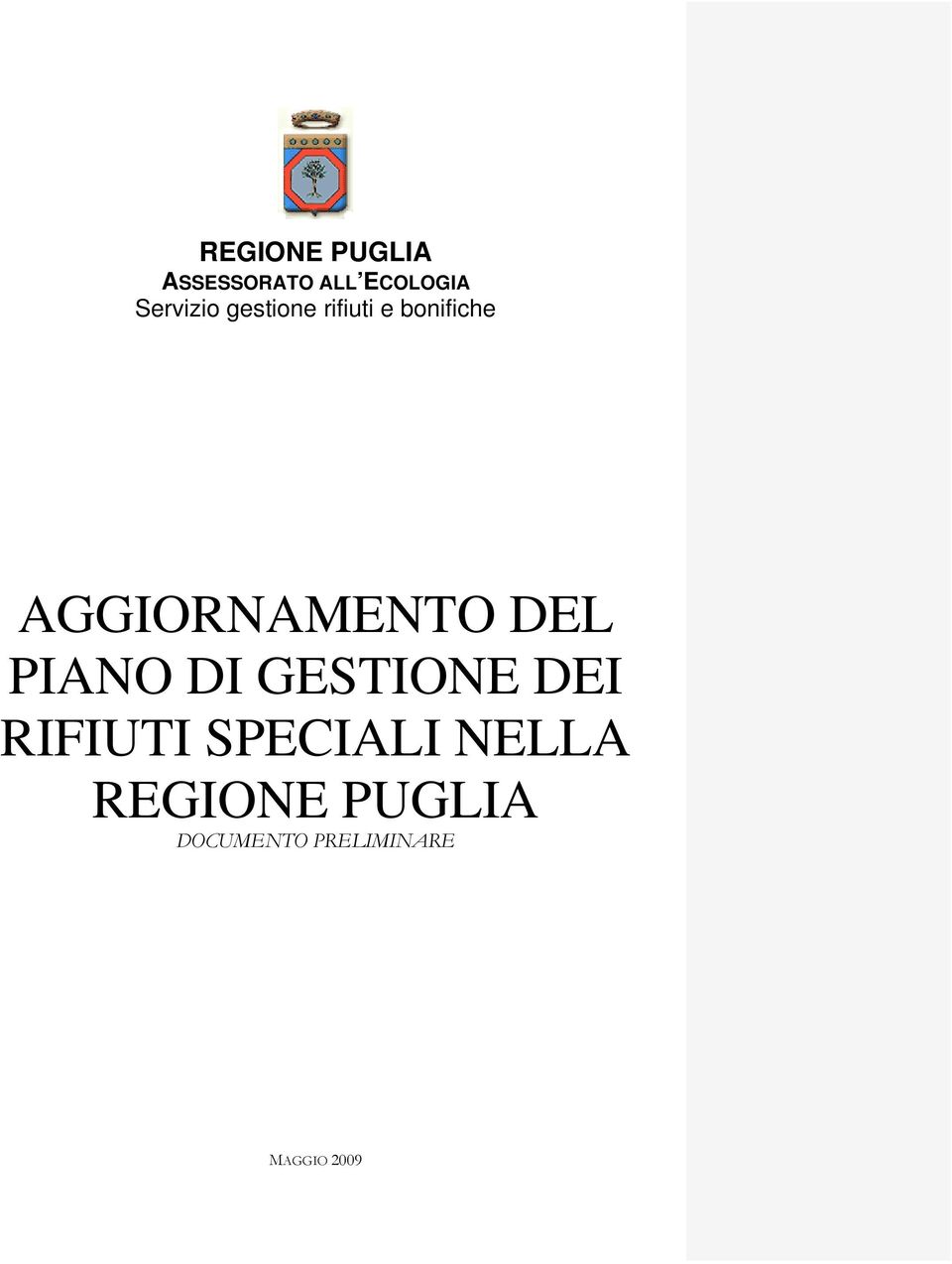 AGGIORNAMENTO DEL PIANO DI GESTIONE DEI RIFIUTI