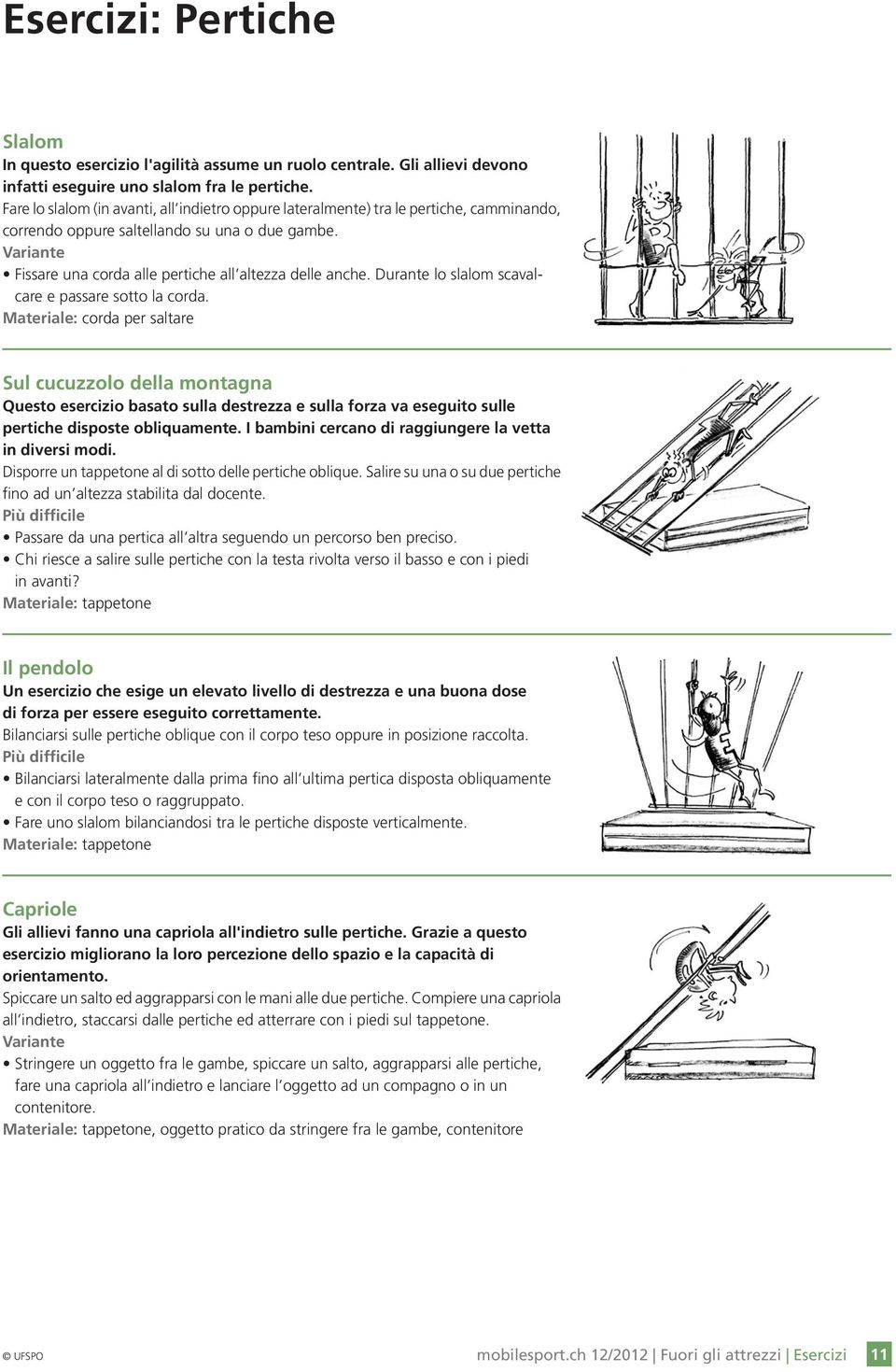 Durante lo slalom scavalcare e passare sotto la corda.