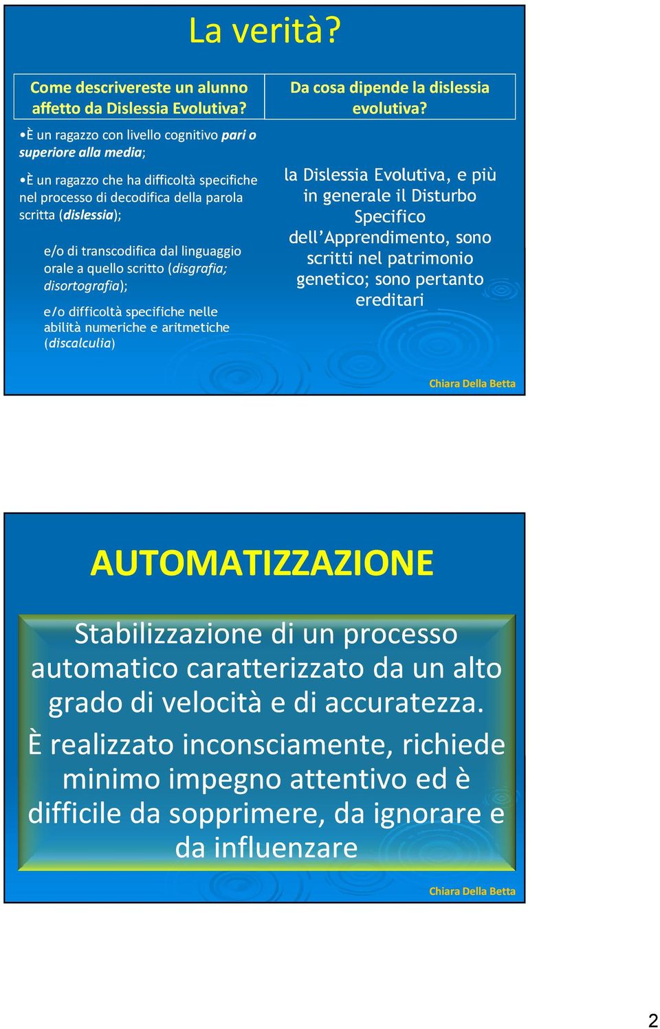 linguaggio orale a quello scritto (disgrafia; disortografia); e/o difficoltà specifiche nelle abilità numeriche e aritmetiche (discalculia) Da cosa dipende la dislessia evolutiva?