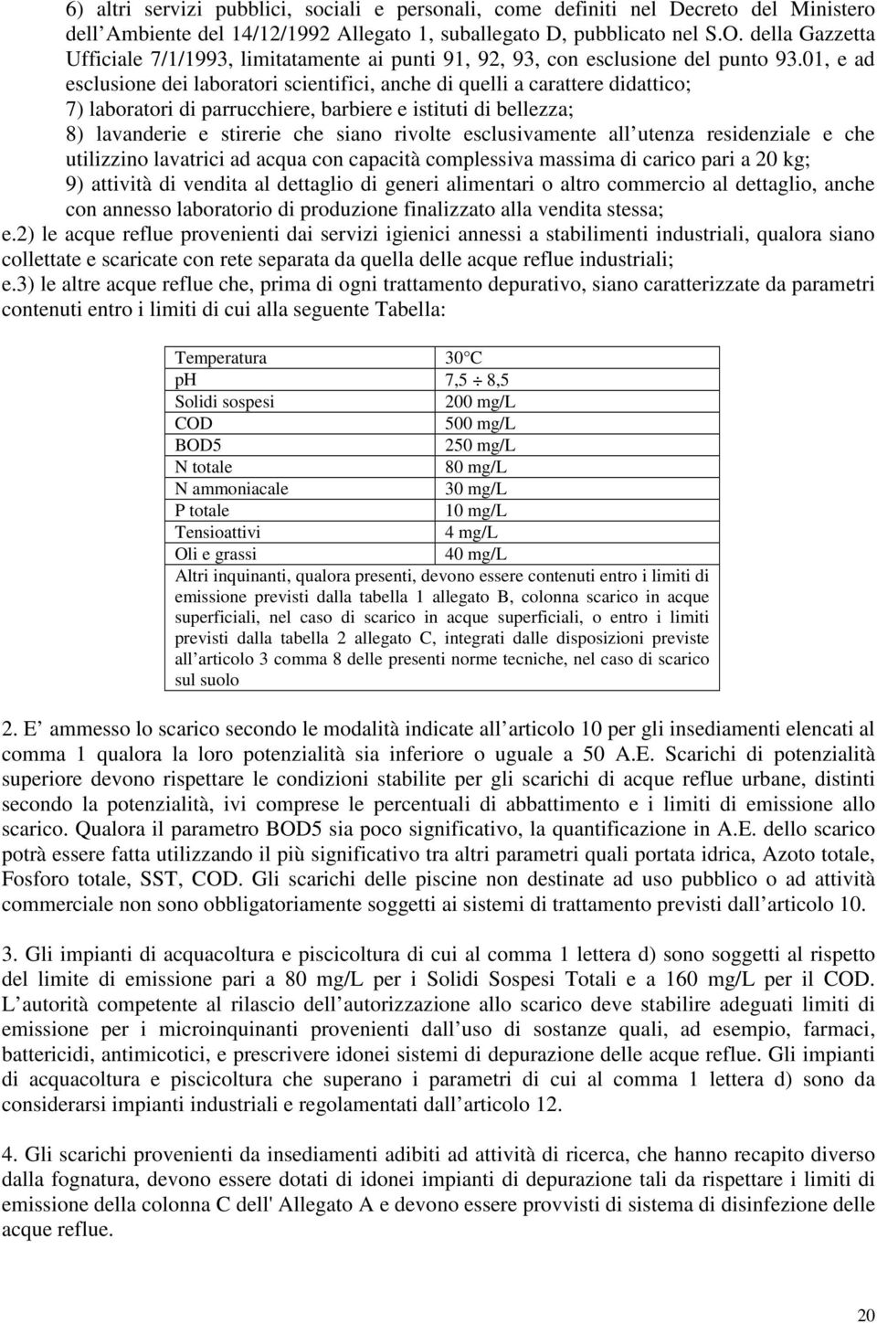 01, e ad esclusione dei laboratori scientifici, anche di quelli a carattere didattico; 7) laboratori di parrucchiere, barbiere e istituti di bellezza; 8) lavanderie e stirerie che siano rivolte