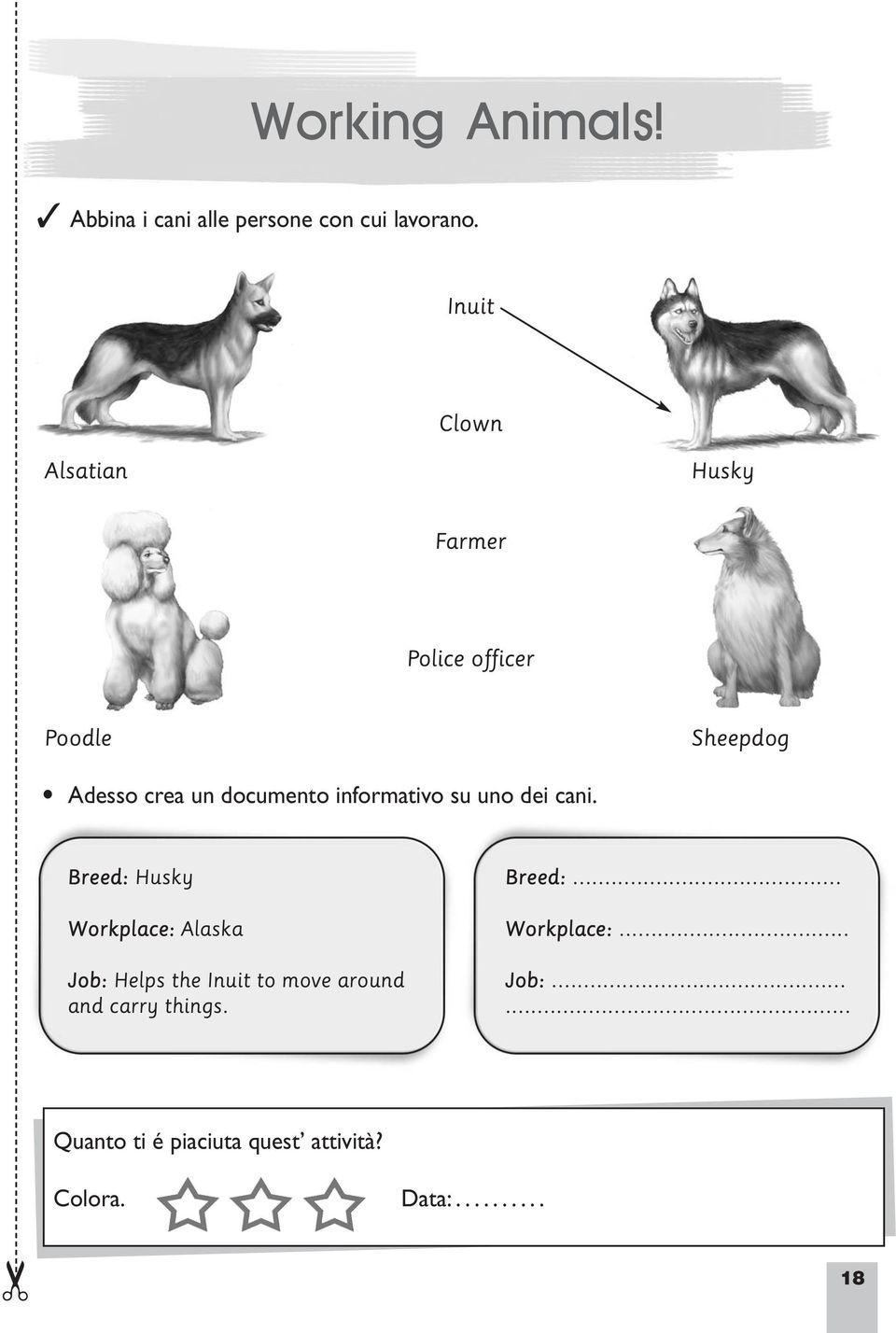 informativo su uno dei cani.