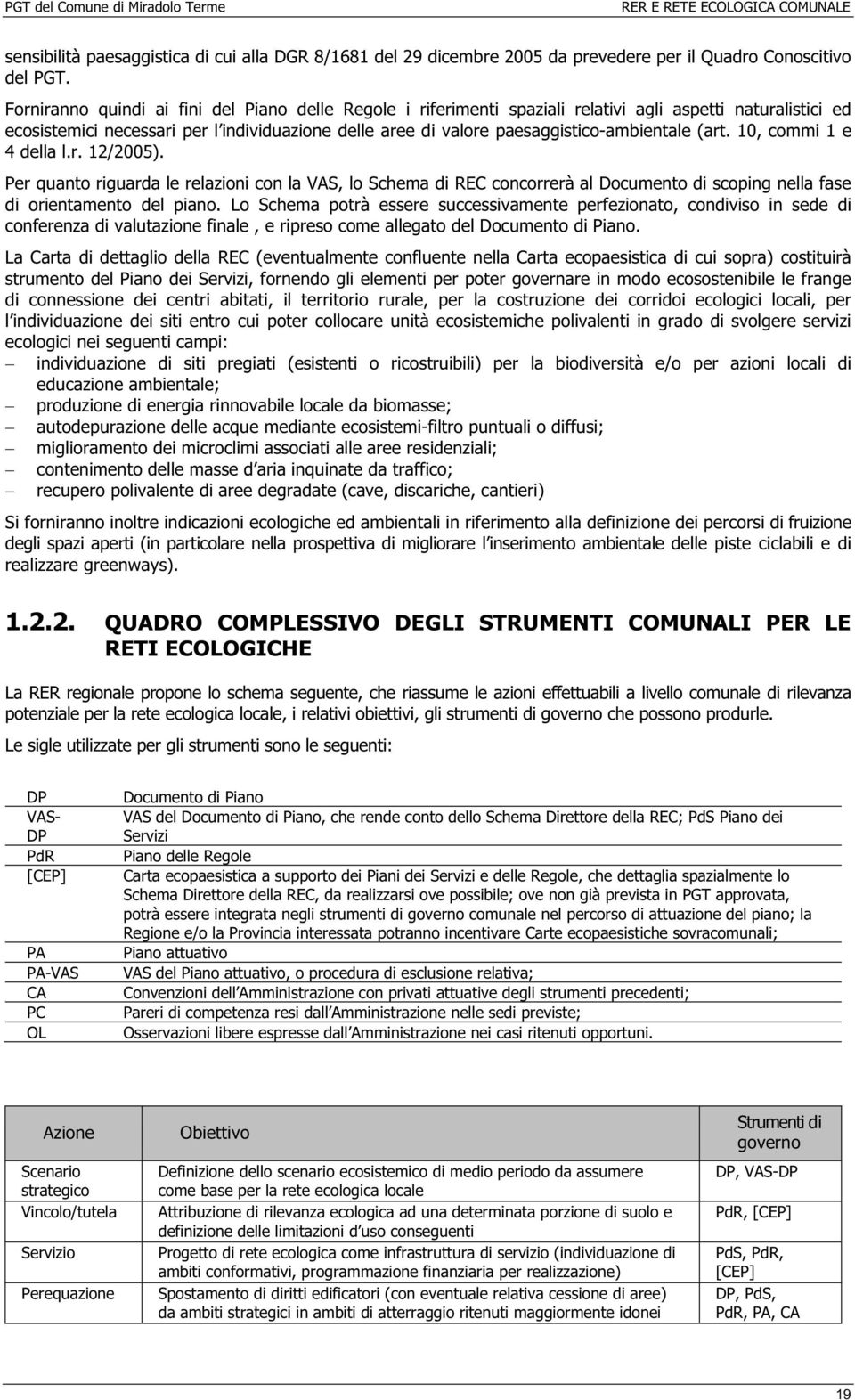 paesaggistico-ambientale (art. 10, commi 1 e 4 della l.r. 12/2005).