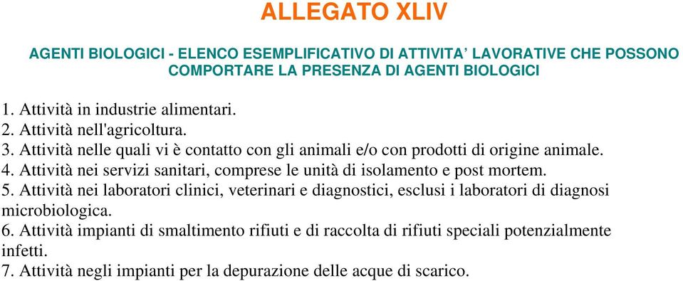 Attività nei servizi sanitari, comprese le unità di isolamento e post mortem. 5.