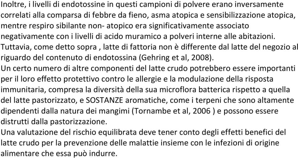 Tuttavia, come detto sopra, latte di fattoria non è differente dal latte del negozio al riguardo del contenuto di endotossina (Gehring et al, 2008).