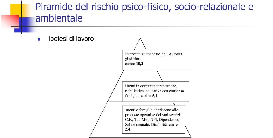 riabilitative, educative con consenso famiglia; carico 5,1 utenti e famiglie aderiscono alle