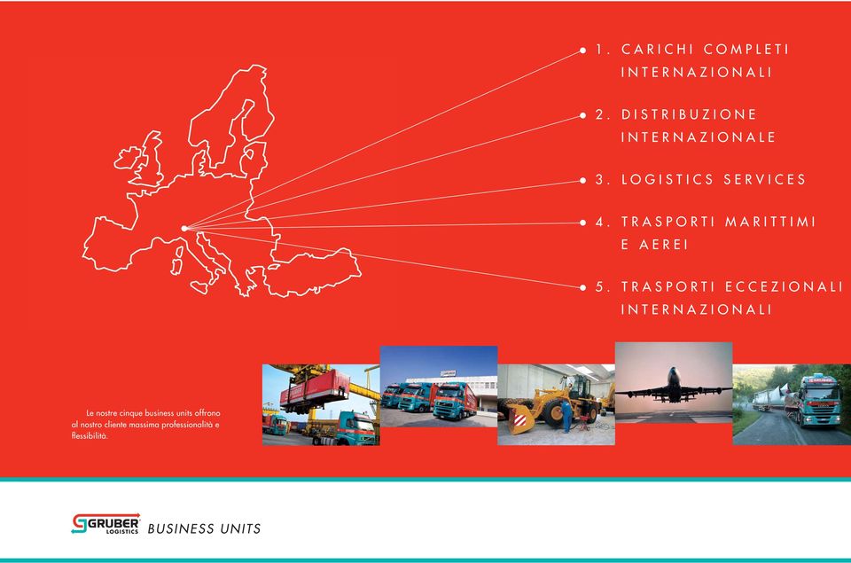 ECCEZIONALI INTERNAZIONALI Le nostre cinque business units offrono