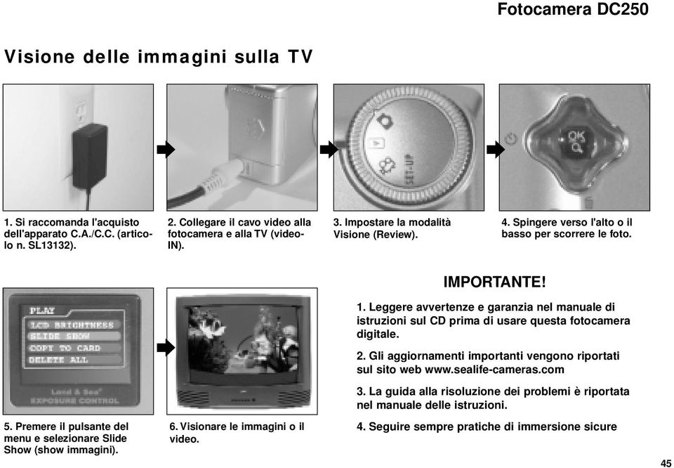 Leggere avvertenze e garanzia nel manuale di istruzioni sul CD prima di usare questa fotocamera digitale. 2. Gli aggiornamenti importanti vengono riportati sul sito web www.