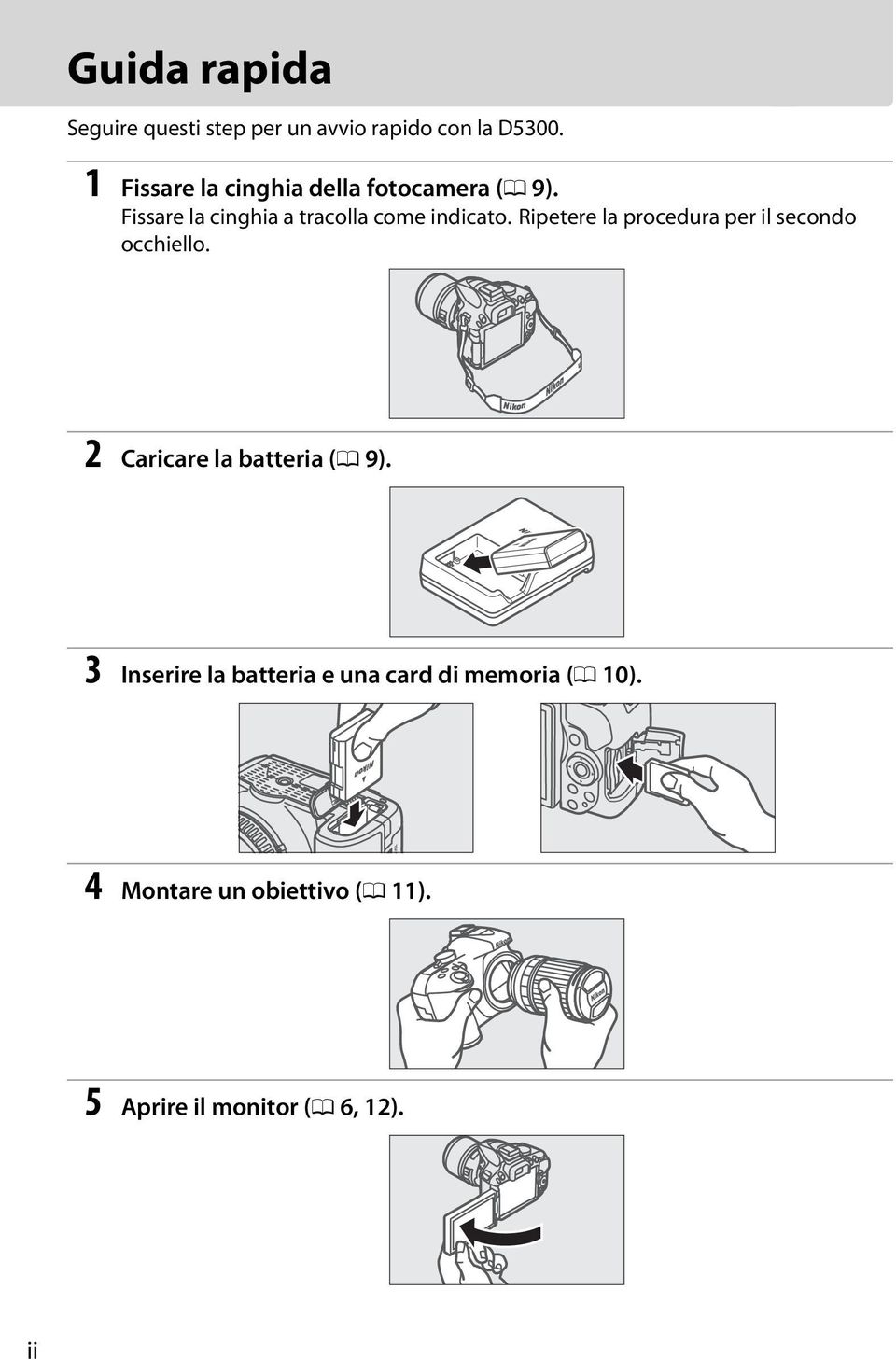 Fissare la cinghia a tracolla come indicato.