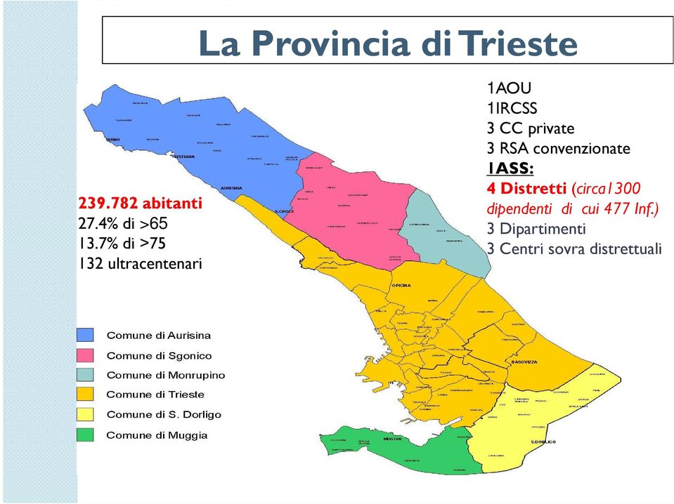 RSA convenzionate 1ASS: 4 Distretti (circa1300 dipendenti