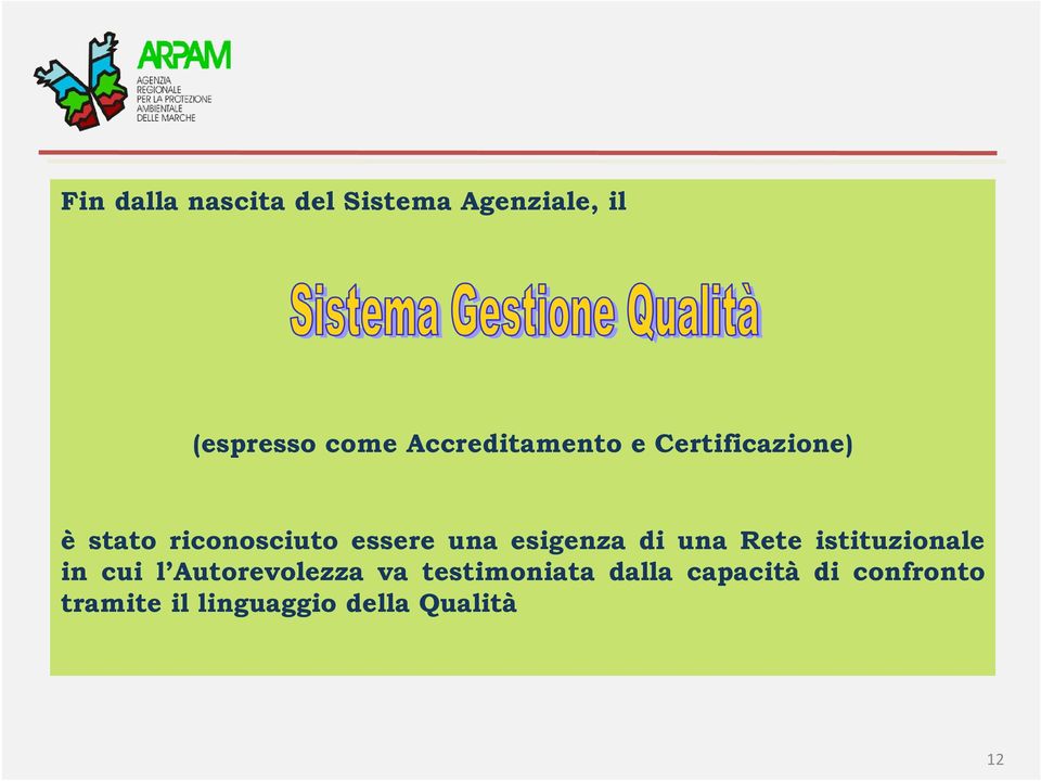 esigenza di una Rete istituzionale in cui l Autorevolezza va