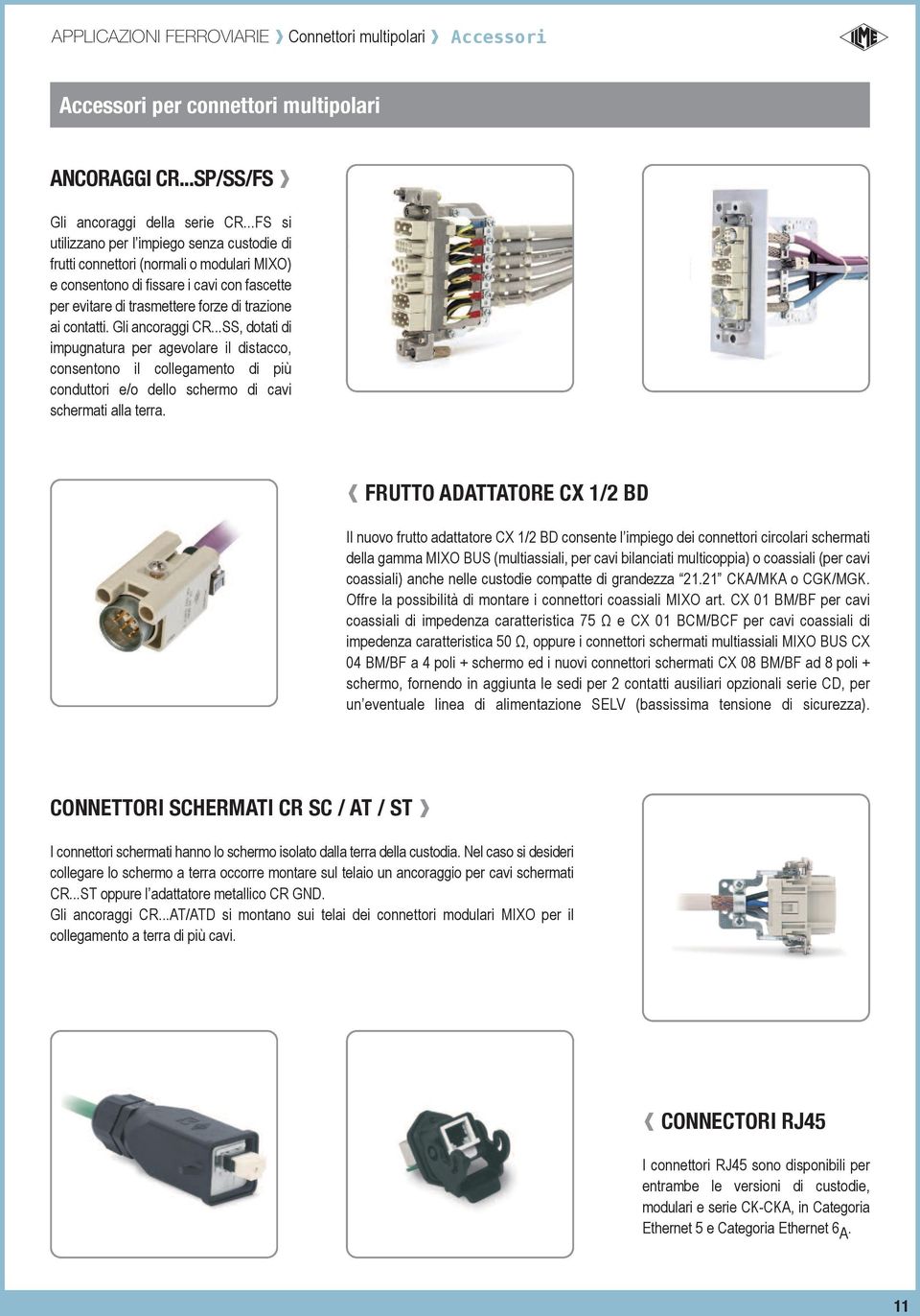 ..SS, dotat d mpugnatura per agevolare l dstacco, consentono l collegamento d pù conduttor e/o dello schermo d cav schermat alla terra.