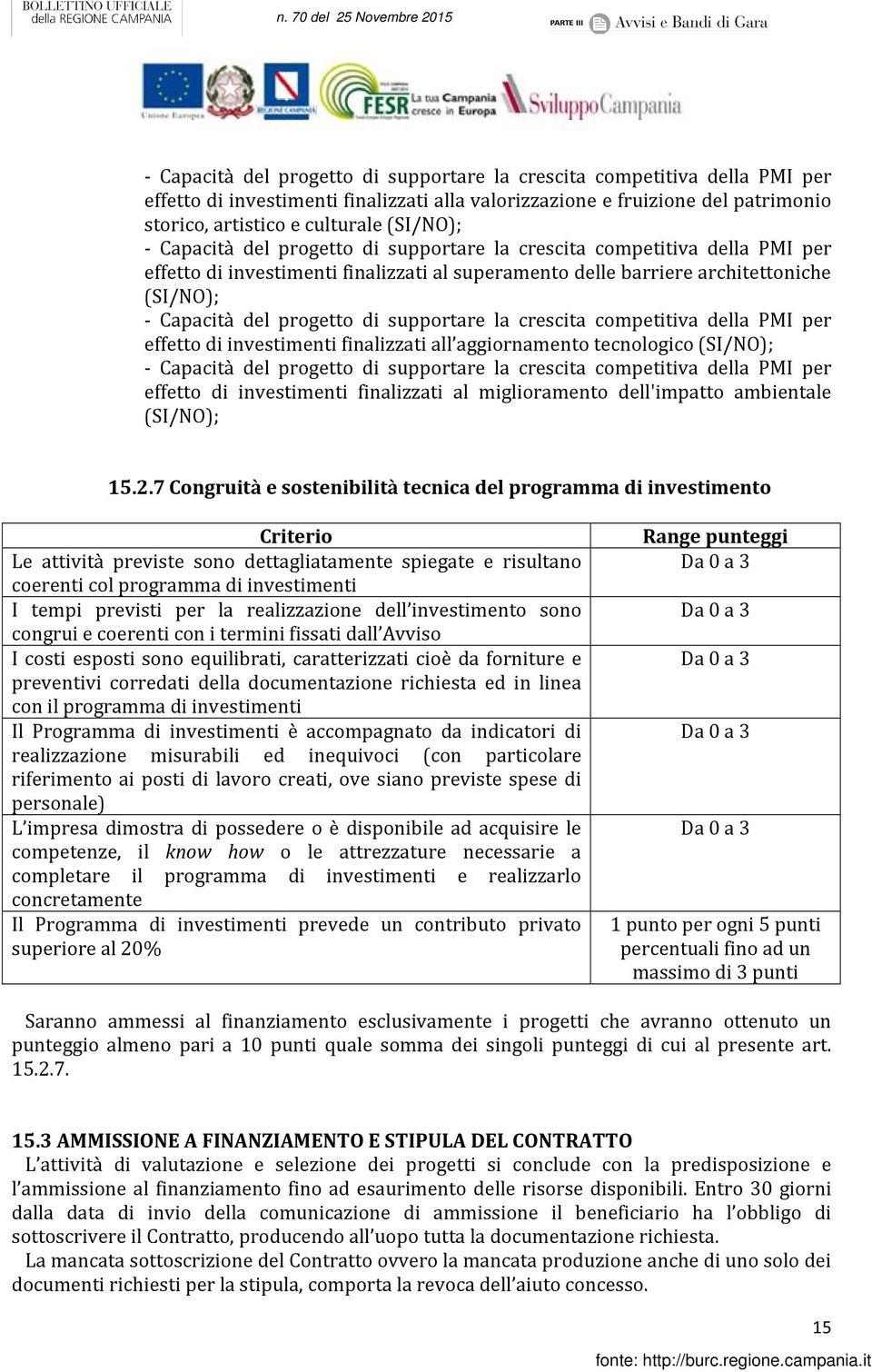 supportare la crescita competitiva della PMI per effetto di investimenti finalizzati all aggiornamento tecnologico (SI/NO); - Capacità del progetto di supportare la crescita competitiva della PMI per