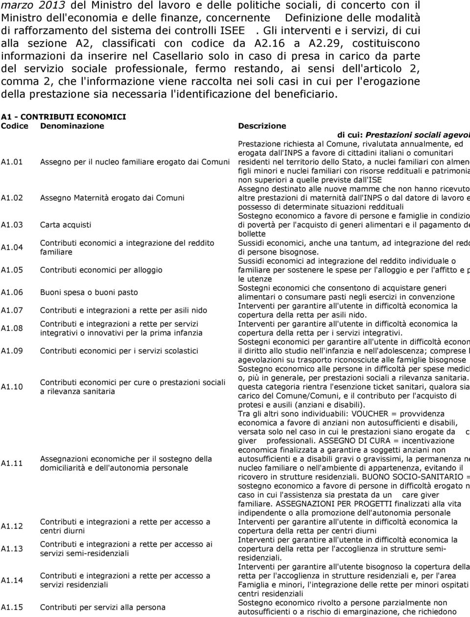 29, costituiscono informazioni da inserire nel Casellario solo in caso di presa in carico da parte del servizio sociale professionale, fermo restando, ai sensi dell'articolo 2, comma 2, che