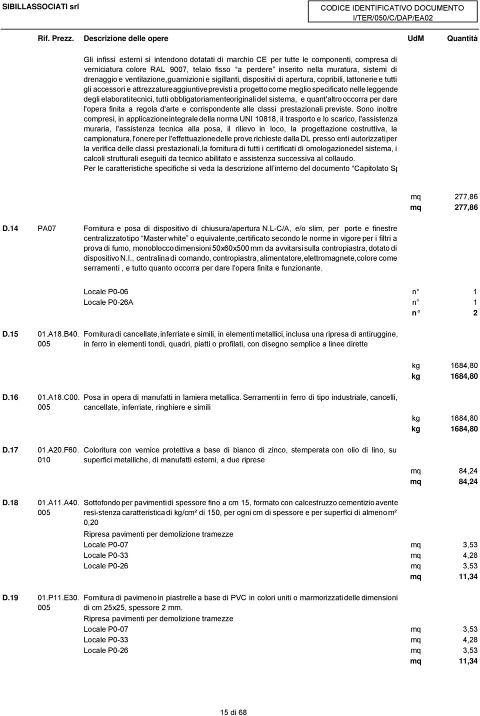 elaboratitecnici, tutti obbligatoriamenteoriginali del sistema, e quant'altrooccorra per dare l'opera finita a regola d'arte e corrispondente alle classi prestazionali previste.